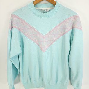 Vintage Wilson Pullover Sweatshirt Women's Large Sea Foam Green Retro Distressed